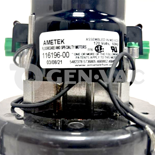 Ametek Lamb 116196-00 Vac Motor 5.7' 120V AC